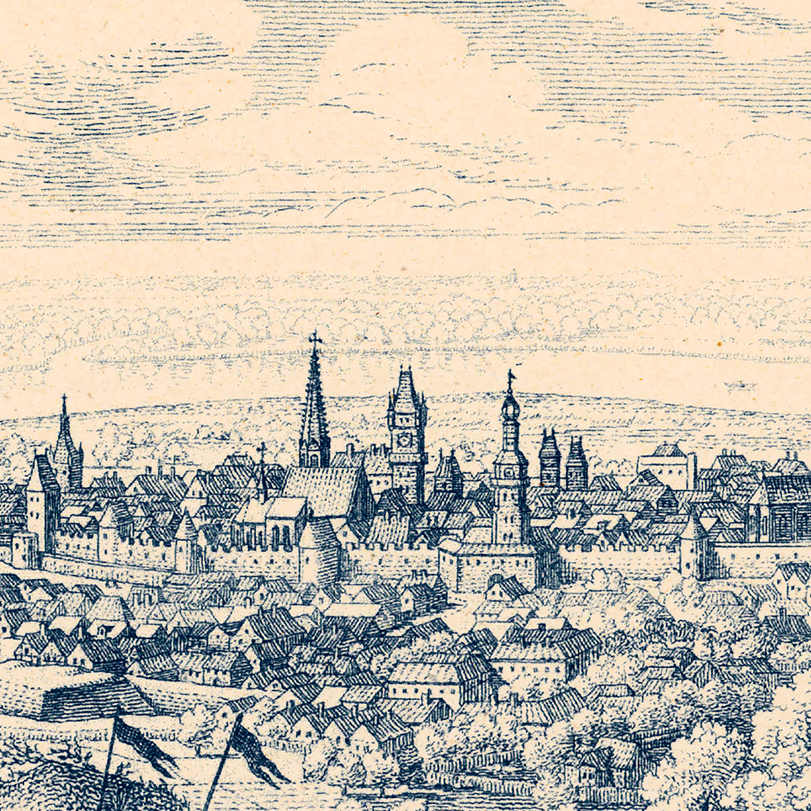 Bratislava, pohľad zo severu z roku 1649